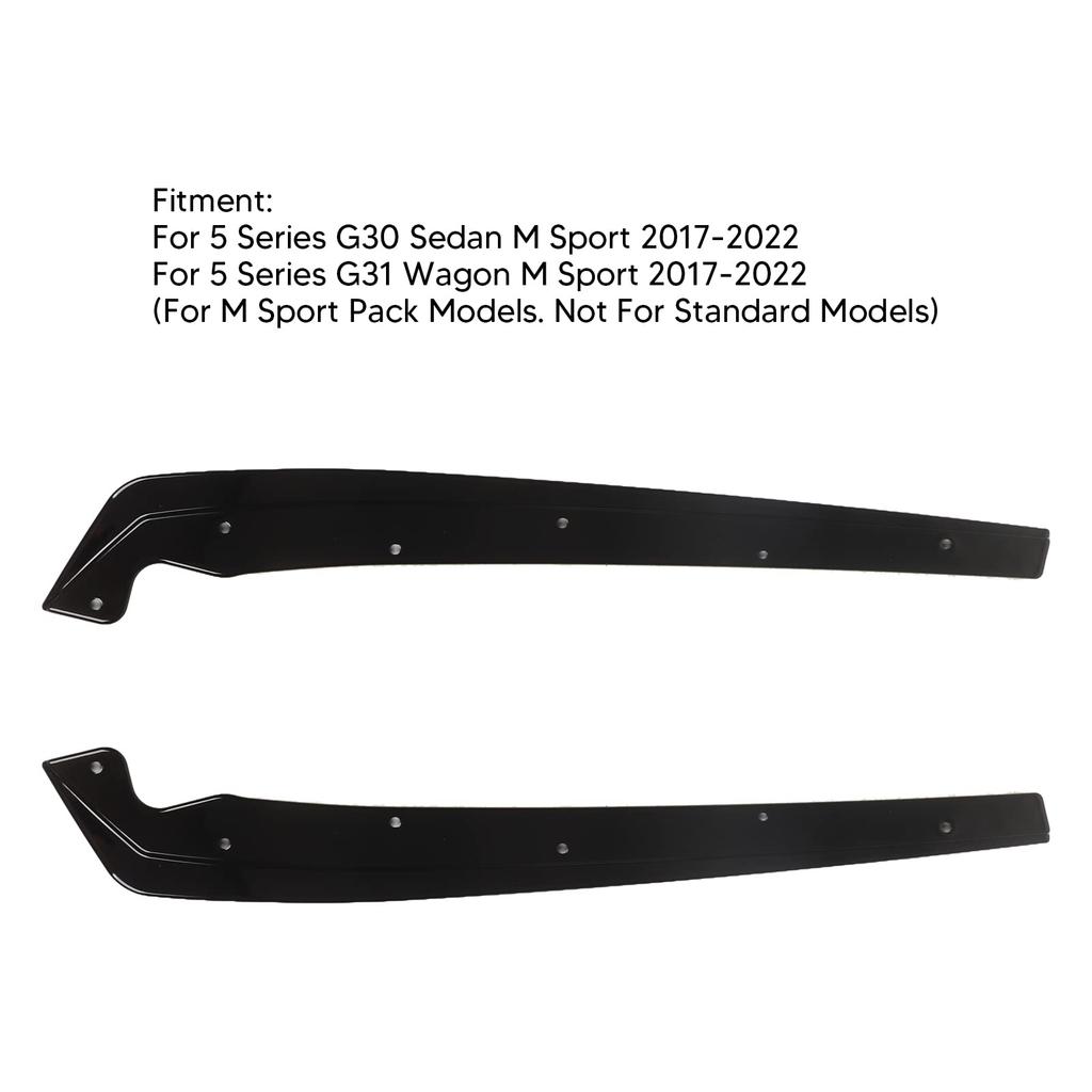 KIMISS Rear Bumper Side Gloss for 5 Series M Sport Carbon Protector with Canards Splitter, Black, G30/G31 (2017-2022), Fiber-Look