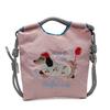 Embroidery cute dachshund dog bucket bag women's new mobile phone bag versatile commuter shoulder messenger bag