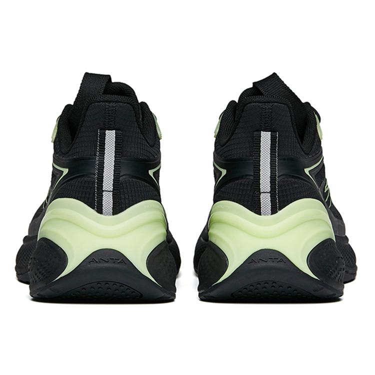 New Anta C37 2.0 Cushioned Anti Slip And Wear Resistant Lightweight Low Top Running Shoes Men's Fluorescent Black 112135537R-10