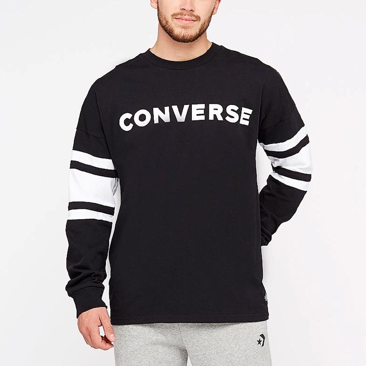 Converse T Shirts Men's Black Crew Neck Moderate Straight Fit 10007099-A05
