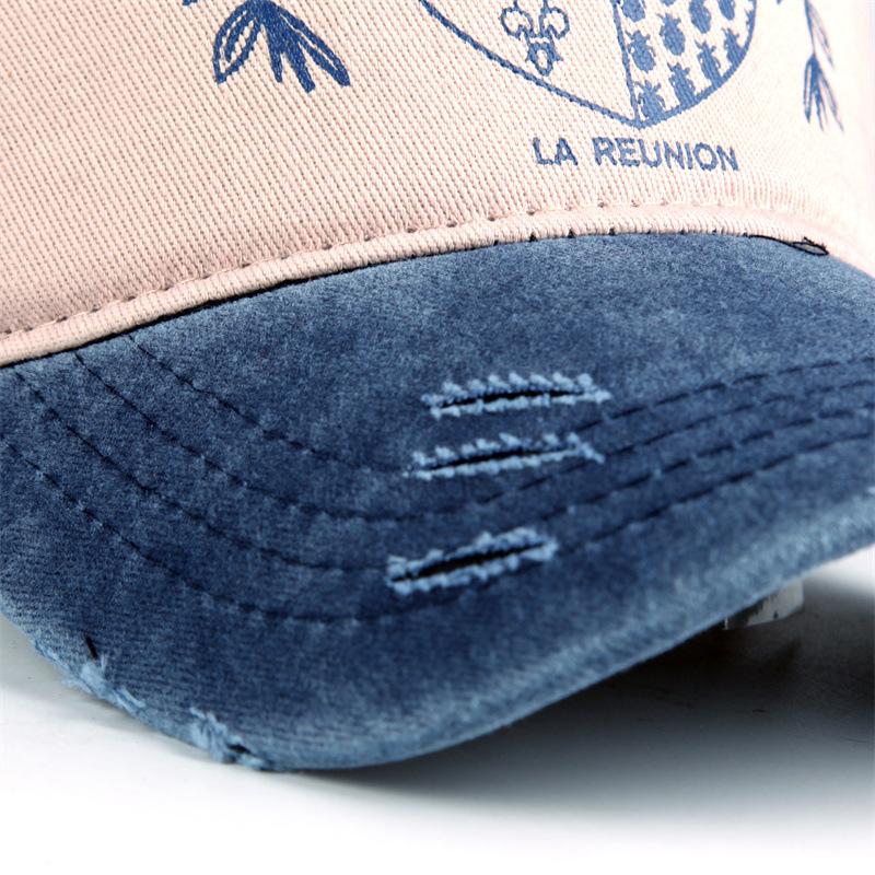 Cotton Five-piece Printing Motorcycle Baseball Cap Truck Cap Made Old Washed Hat Outdoor Visor Hot