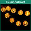Bright And Whimsical Led Pumpkin String Fairy Lights Perfect For Halloween Parties And Decor