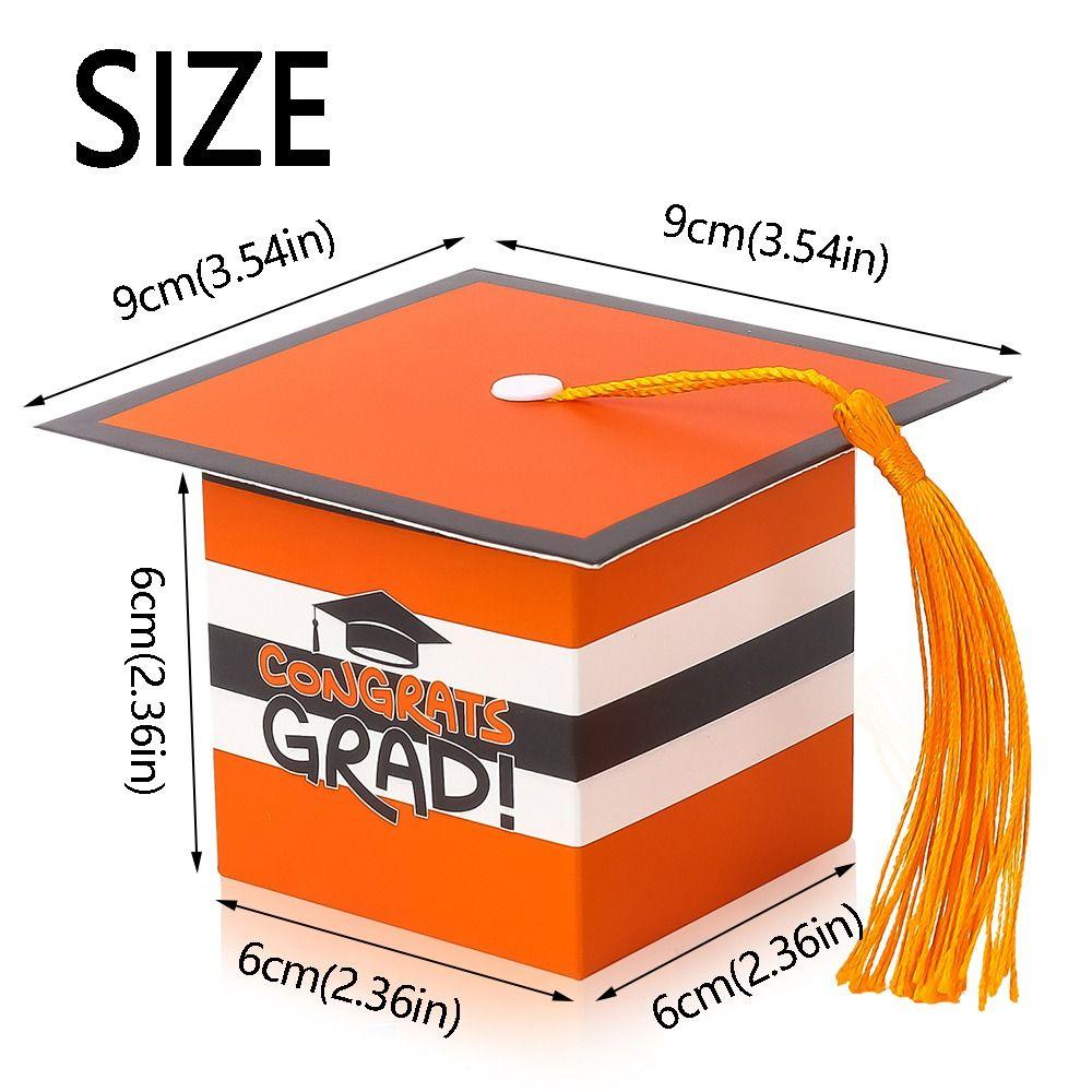 12Pcs Colorful Graduation Candy Box Creative Doctoral Hat Candy Boxes Graduation Party