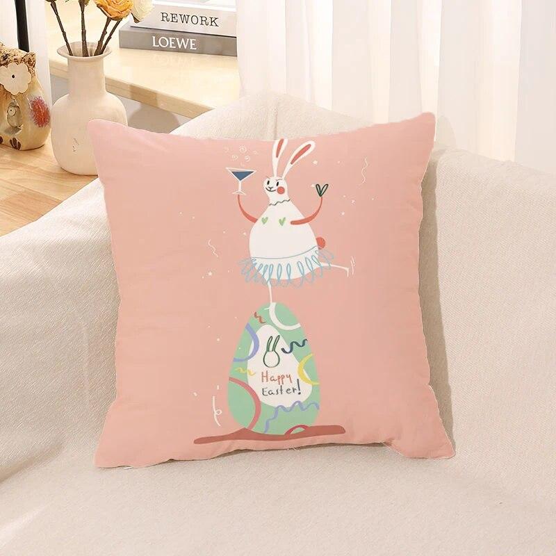 Easter Bunny Pillowcase Cushion Home Decor Office Bed Pillow Car Gift Decoration  Cover