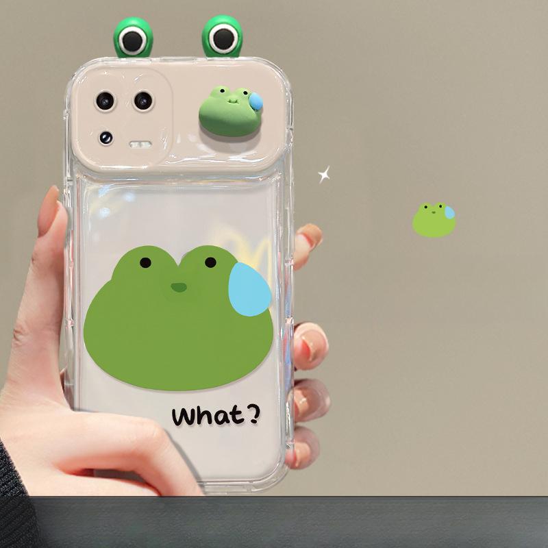 Applicable To Xiaomi 13 Mobile Phone Case 12/10s Frog Doll Pendant Redmi K50/60pro Flip Mirror Note9