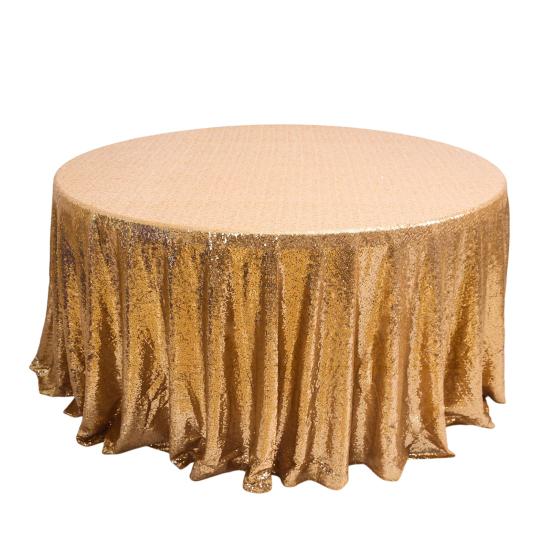 Tablecloth Round Shape Stunning Sequins Reusable Tablecloth Scratch-Resistant Breathable Stain-Resistant Table Cover