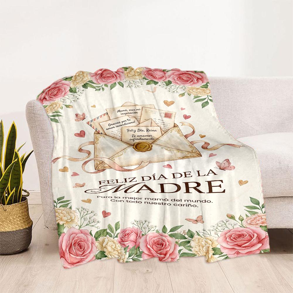 Mother's Day Love Letter Blanket Suitable for sofas,travel, living rooms also a good gift for friends and family Suitable for all seasons.