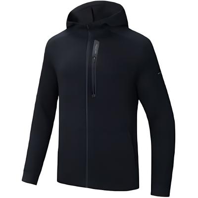 Trainingsserie Sportlich Minimalistisch Kapuzenjacke Slim Fit Lässig Einfarbig Herrenjacke 152437706N-4