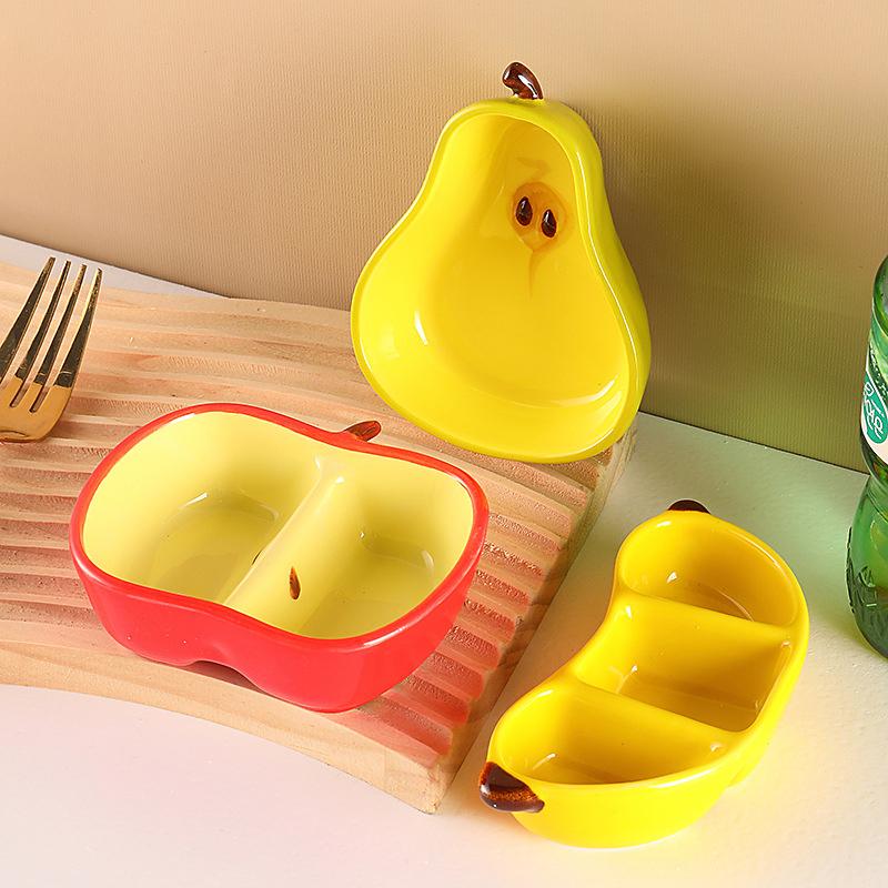 Kreativní porcelánová miska Korejský styl Roztomilý tvar ovoce Keramické domácí nádobí Barbecue Hrnec Omáčka Koření Misky