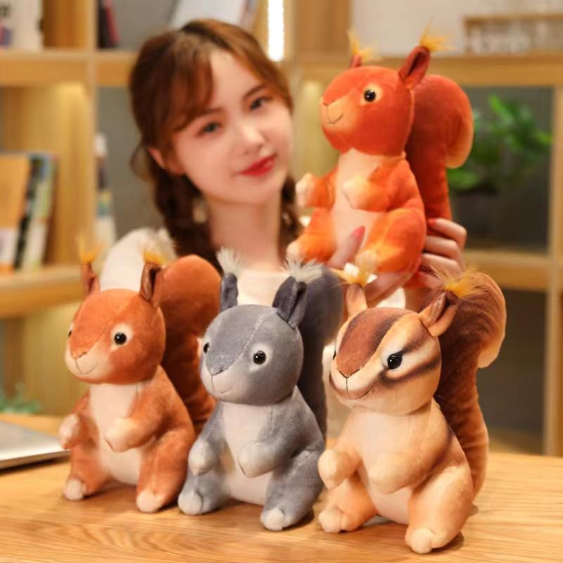 25cm Imitation Cute Squirrel Plush Toys Soft Stuffed Cartoon Animals Dolls Home Decoration For Birthday Gift