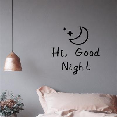 28*30 cm Hallo Gute Nacht Aufkleber Schwarz & Gold Farbe Kinder Zimmer Bad Dekorative Vinyl Wand Kunst Aufkleber