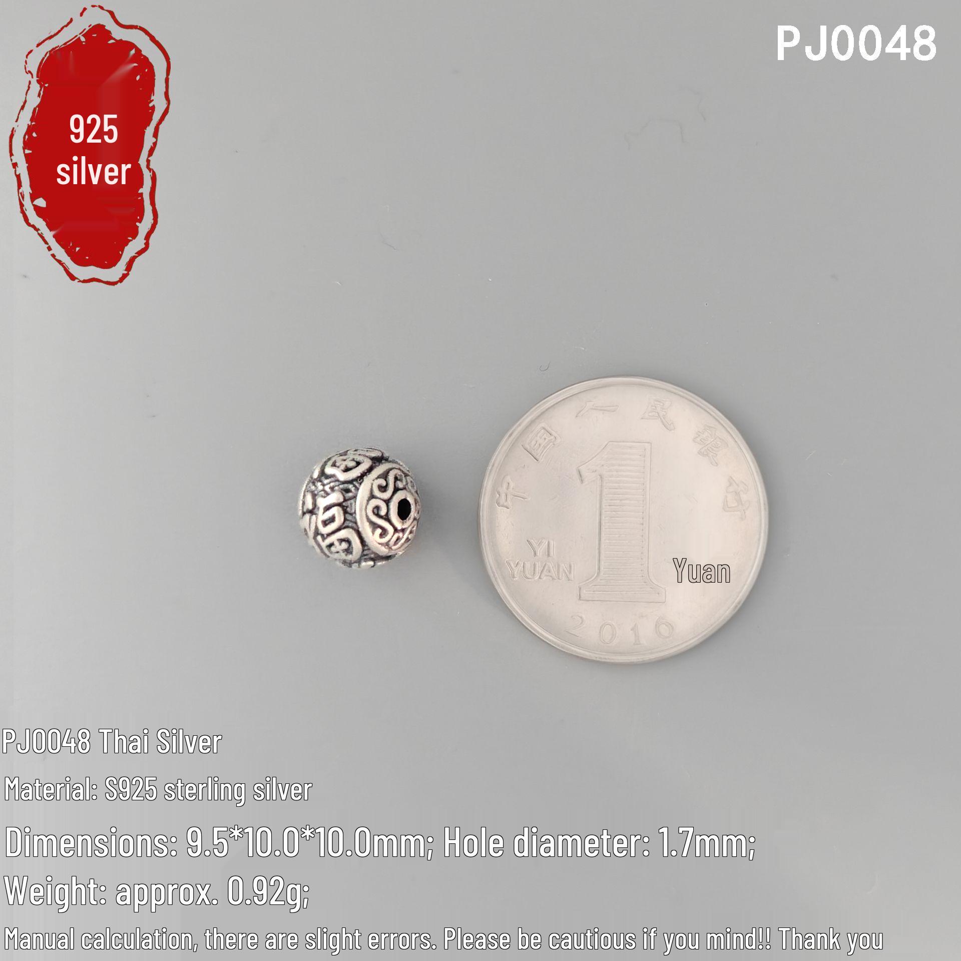S925 Sterling Silver Fu Character Beads for DIY Jewelry - Barrel Spacer Accessories for Bracelets & Necklaces