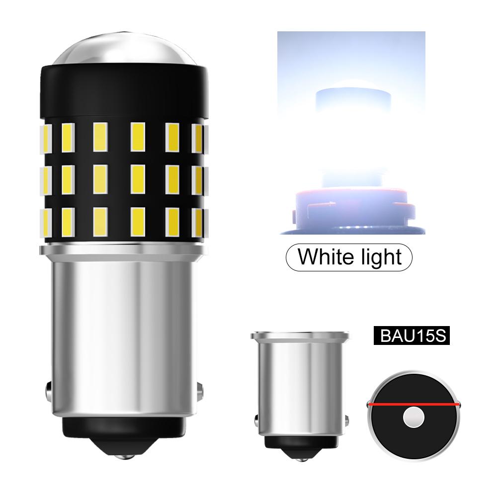 

2 шт. Светодиодные лампы P21/5W 1157 высокой яркости для автомобиля BAY15D 1156 P21W Ba15S PY21W BAU15S 54SMD Автомобильная лампа заднего хода и указателя поворота Тормозная Белый Желтый Красный 12 В 1156 BAU15S PY21W белый