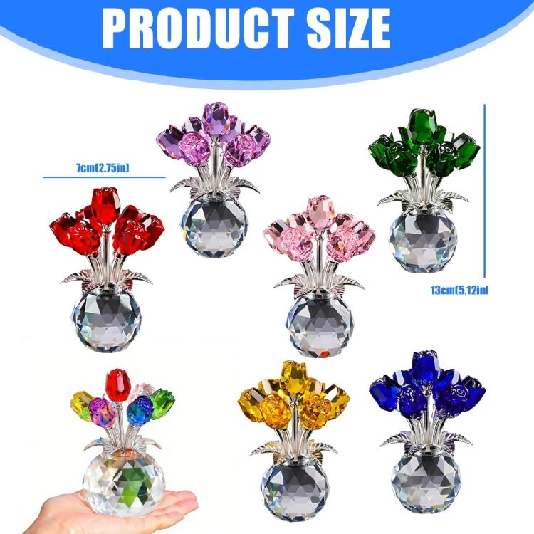 Crystal Rose Flower Figurine Romantics Gift for Wife Girlfriend Mom On Birthday Wedding Christmas Home Decorations