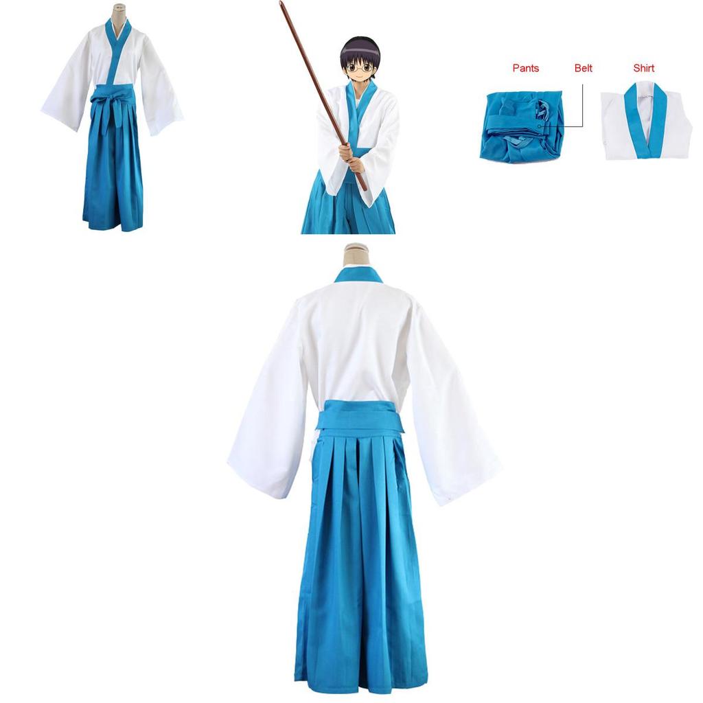 Breathable And Durable Shinpachi Shimura Cosplay Costume Kimono For Gintama Fans