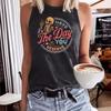 Printed Round-neck T-shirt Spring and Summer Casual Top Vest