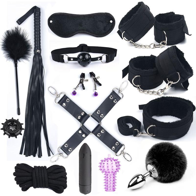 G-Punkt-Dildo-Vibrator Analplug Bondage Set Sexspielzeug für Frauen Peitsche Handschellen für Sex BDSM Exotische Spiele für Erwachsene