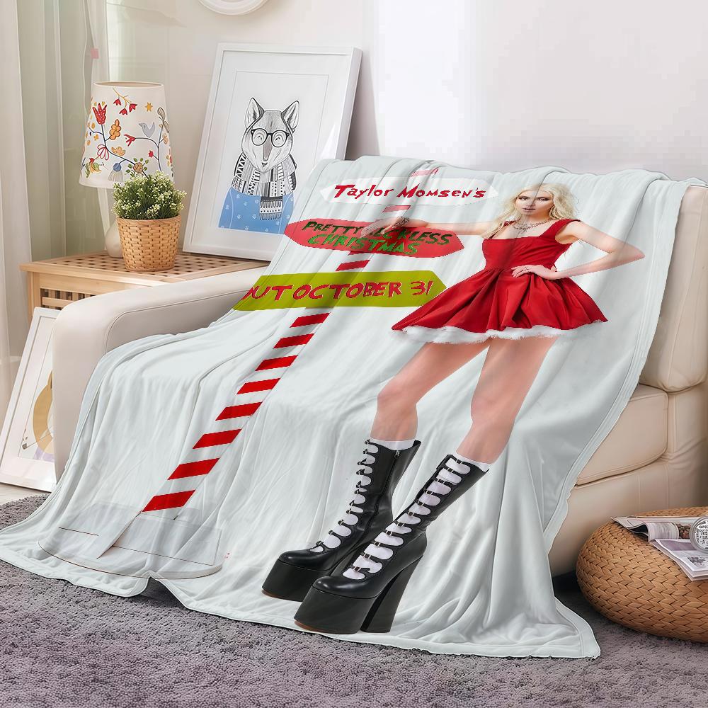 The P-pretty R-reckless Taylor Momsen Pretty Reckless Christmas Blanket Warm And Soft Suitable For Bedroom Living Room Sofa Bed