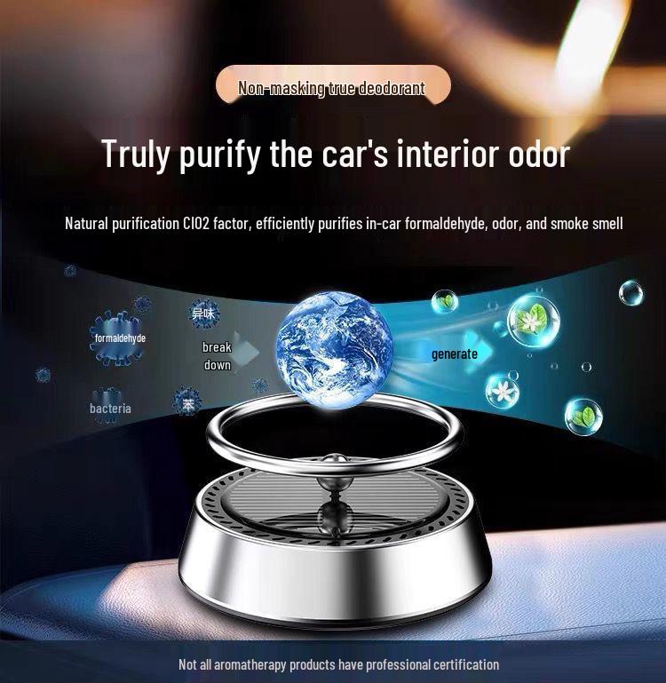 Solar Car Perfume: 2023 Floating Planet Air Freshener & Ornament for Center Console.