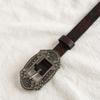A Lady's Vintage, Aged, Embossed and Carved Western Style High-end, Fashionable and Elegant Fine Belt and Tang Grass Belt
