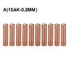 10-Pack Premium Copper 15AK MIG Welding Contact Tips 0.8/1.0/1.2mm M6x24mm Nozzles Welding Nozzle Set Torch Accessories