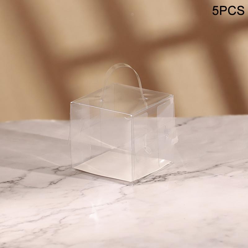 

Transparent Cake Box Plastic Dessert Cupcake Packaging Box with Handle Wedding Birthday Party Supplies Gift Wrapping Decoration as picture
