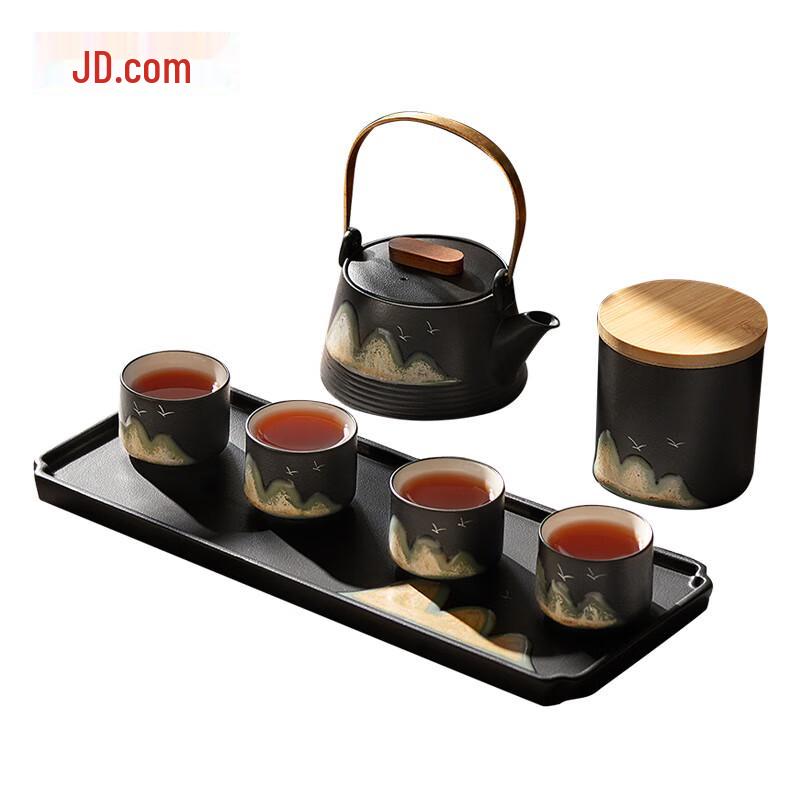 

Jingdong Zhizao Ceramic Handle Kettle Gongfu Tea Set