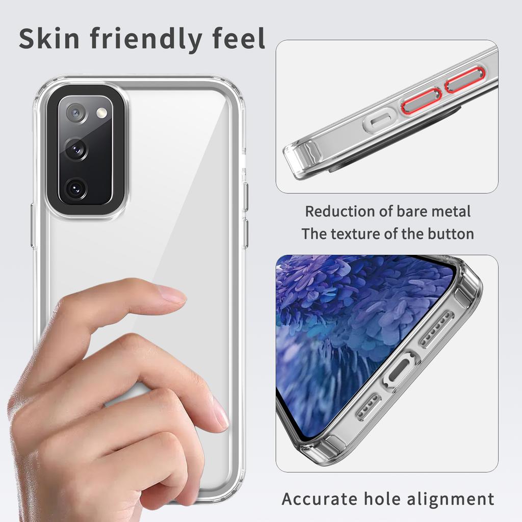 For Samsung Galaxy S20 FE/S20 FE 5G/S20 FE 2022/S20 Lite Case PC+TPU Clear Back Cover