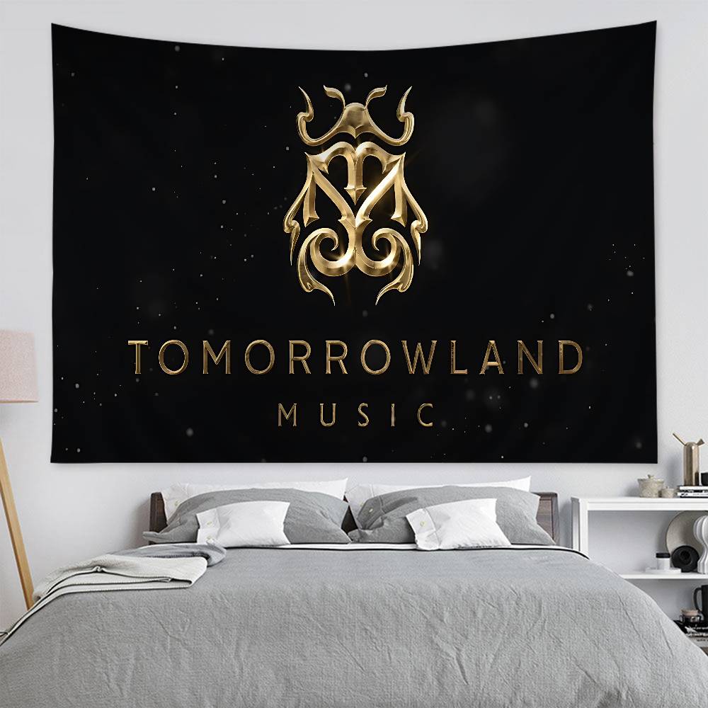 TTomorrowland Music Logo Printed Large Wall Tapestry Art Science Fiction Room Home Decor Decor Blanket