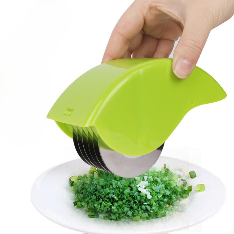Coupe-légumes à rouleau Râpe à légumes pratique Couteau de cuisine Petits ustensiles de cuisine Coupe-oignons verts à six roues