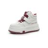 High-top casual shoes women's autumn and winter leather thick-soled heightening velvet warm board shoes non-slip and wear-resistant little white shoes