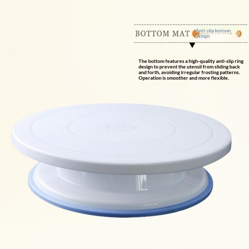 Plastic Cake Decorating Turntable Non Slip Base Smooth Rotation Perfect For Home Baking Pastry Making