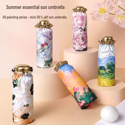 50% sleva Dámský ultralehký sluneční mini deštník - Kompaktní, přenosný, skládací kapslový design