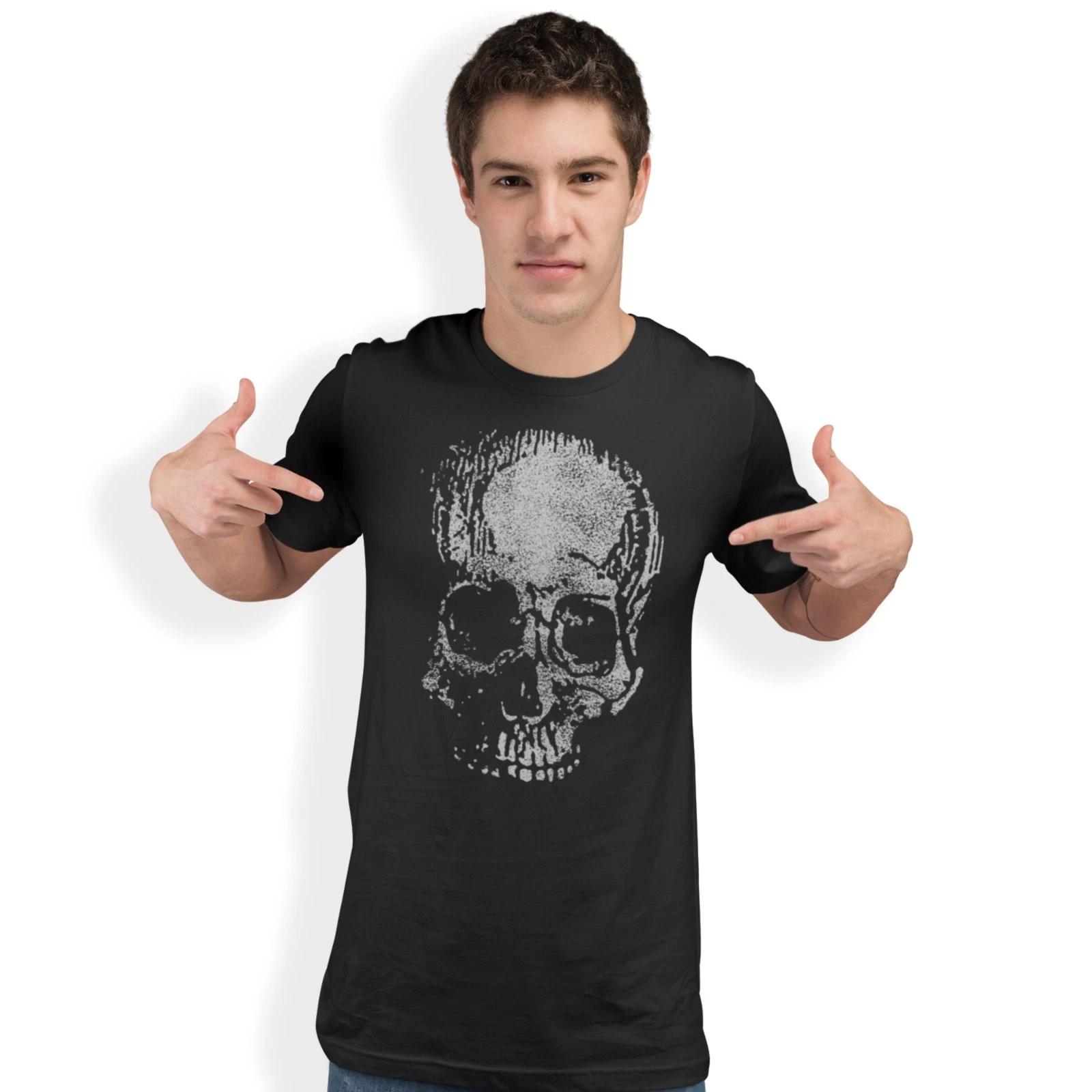 Faint Skull T-Shirt With Grunge Effect Horror Creepy Tee Bones Birthday Gift 3XL