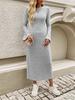 Women's Slim Fit Flared Sleeve Solid Color Knit Dresses