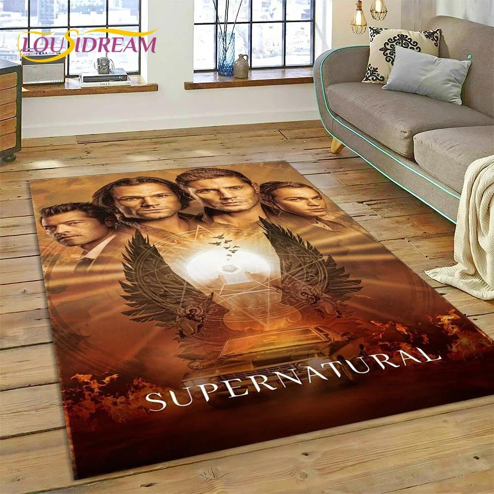 SPN Newest Supernatural Dean Sam 3D Carpet Rug for Bedroom Living Room Home Sofa Decoration,Children Game Large Decor Floor Mat