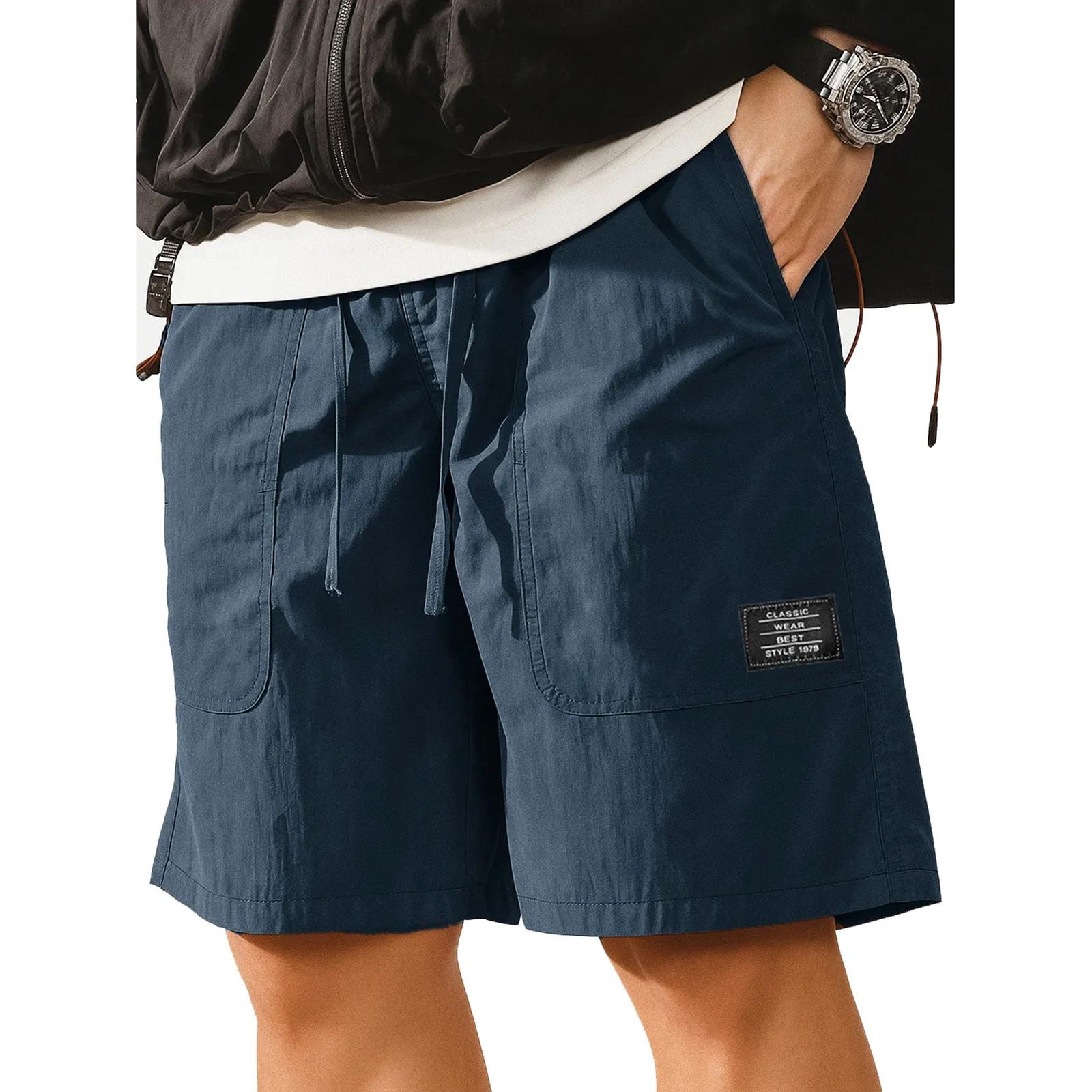

Men s Linen Four Seasons Thin Breathable Cargo Multi,pocket Loose Casual Wide Leg Pants M чорний