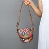 Retro Leather Women'S Bag Small Bag Contrasting Color Design Cowhide Ethnic Style Messenger Bag Saddle Bag