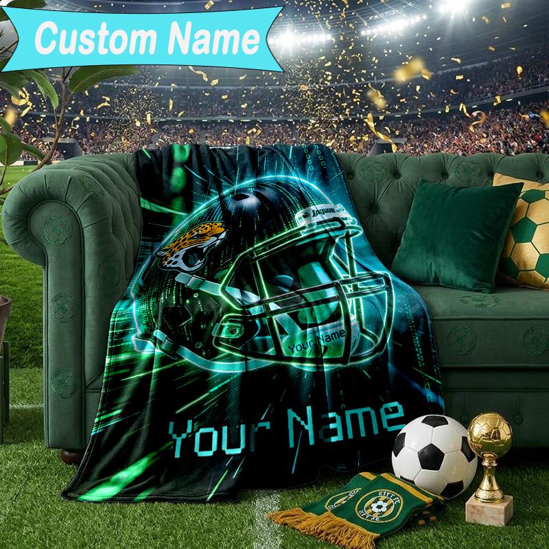 Custom Name Blanket Jacksonville Team Spirit Blanket Bedding Blanket for Travel, Camping, Living Rooms, Offices, Sofas, Fan Christmas Gift