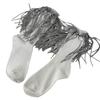 Womens Harajuku Sequins Tassels Decorative Trim Calf Sock 90s Solid Rib Middle Tube Sock Nightclub Party Stockings
