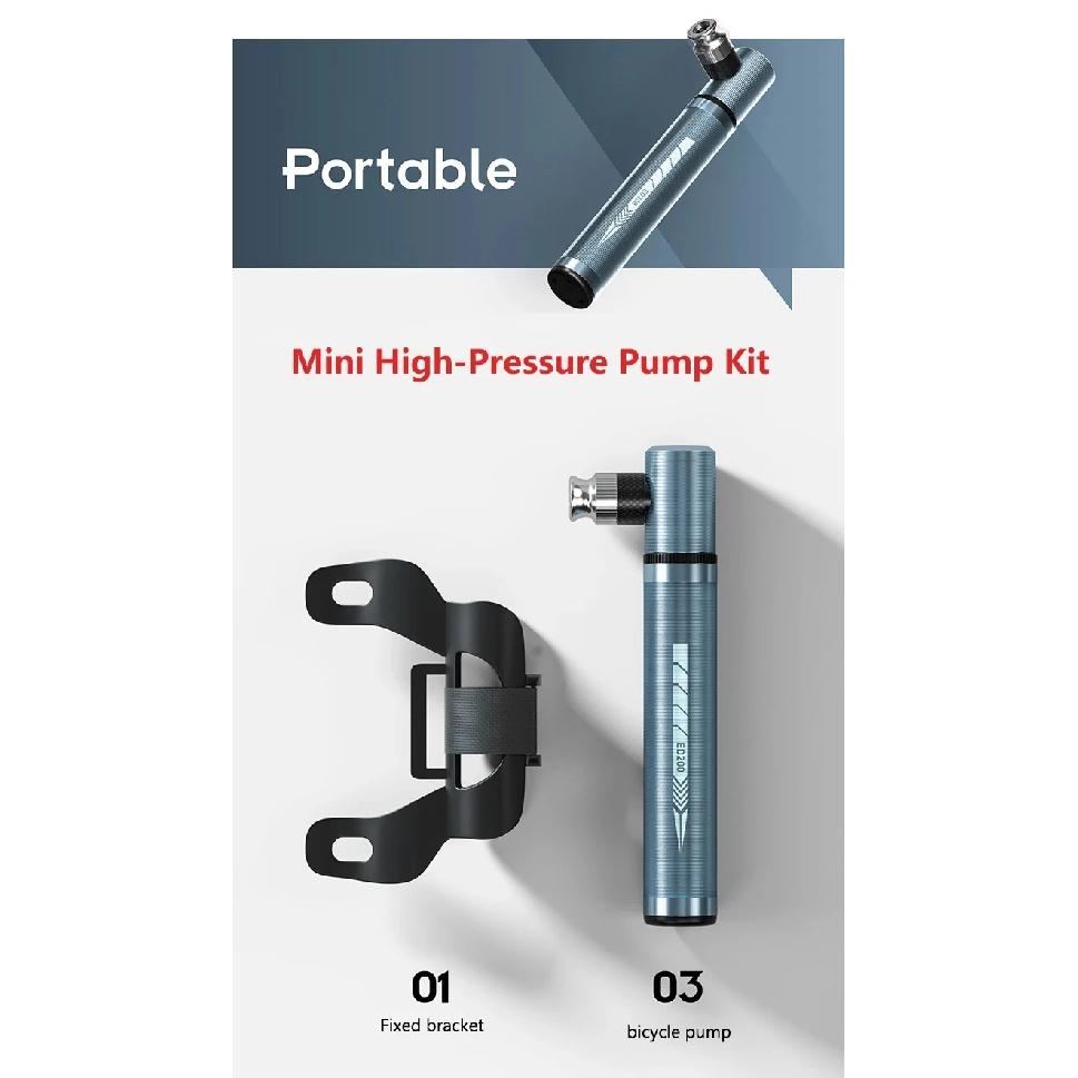 Mini Bicycle Pump Aluminum Alloy Cportable Hand Air Pump Ball Tire Pump Outdoor Bike Accessories Electric Cycling Scooter Road