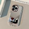 Fashionable Red Wine Cat Mirror Phone Case For iPhone 17 Pro Max Cases 7 8 15 14 16 Plus 13 12 11 Pro X XS XR 16E 17 Air Cover