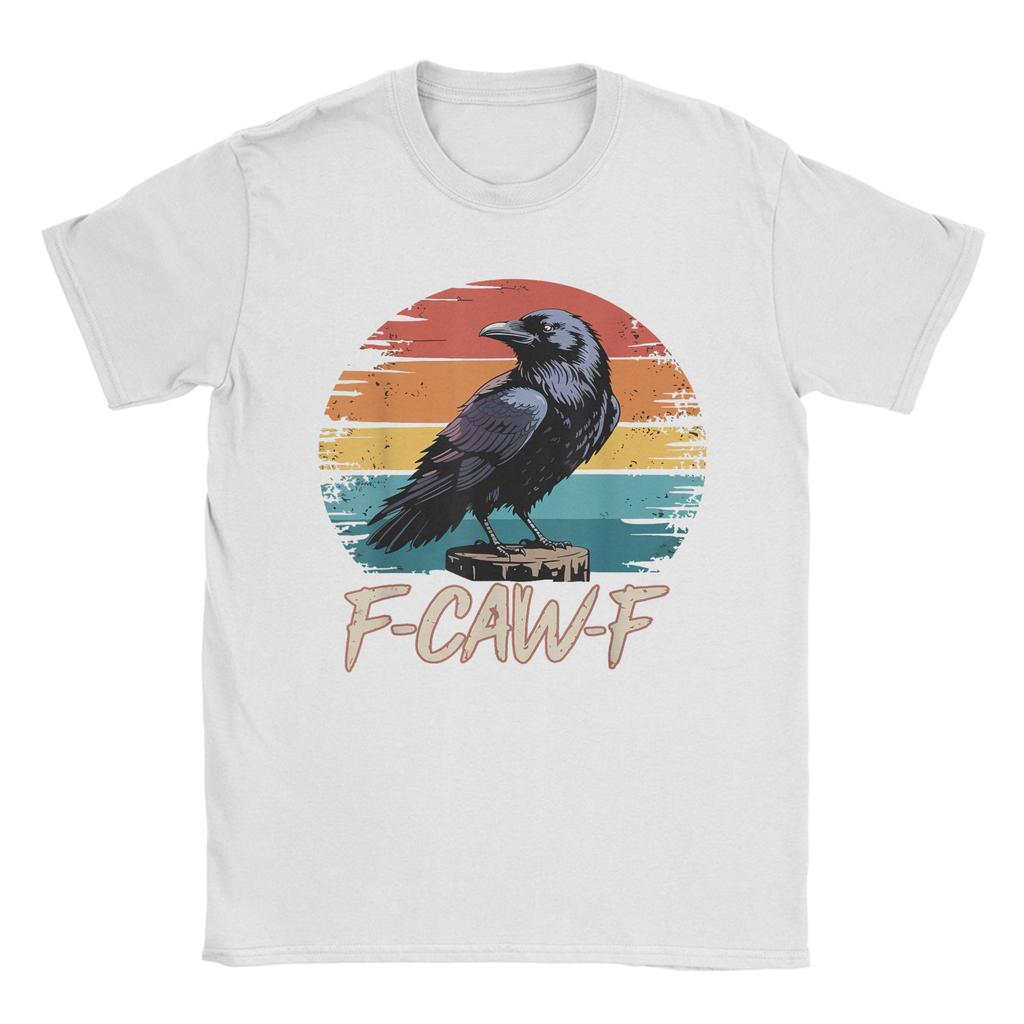 Men Women's T Shirt Retro F-Caw-F  Black Bird Crow Funny Crow Bird Cawing Grunge T-Shirts Summer Tees Clothes Plus Size 5XL