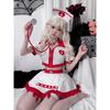 Nurse Halloween Sexy Nurse Costume Cute Nurse Red and White Nurse Mesh Set for Photo and Costume Parties [ChicFlow] Costume, Cosplay, Set, Costume,