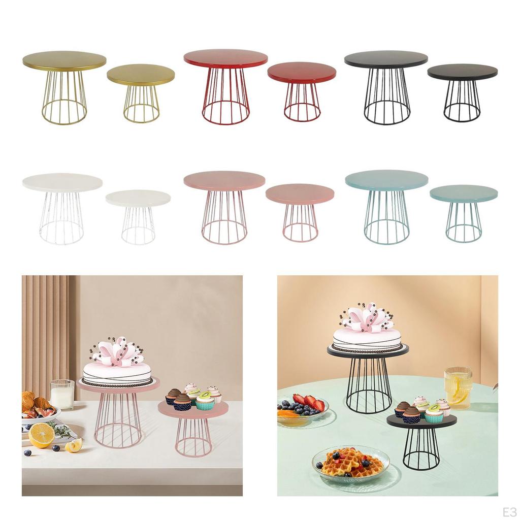 2 Pieces Dessert Display Plate Decor Storage Tray for Wedding Cafe Baking Celebration
