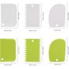 Dough Cutter Scraper Dough Bowl Scrapers Plastic Dough Icing Fondant Scraper Cake Decorating Plain - 6 Pieces
