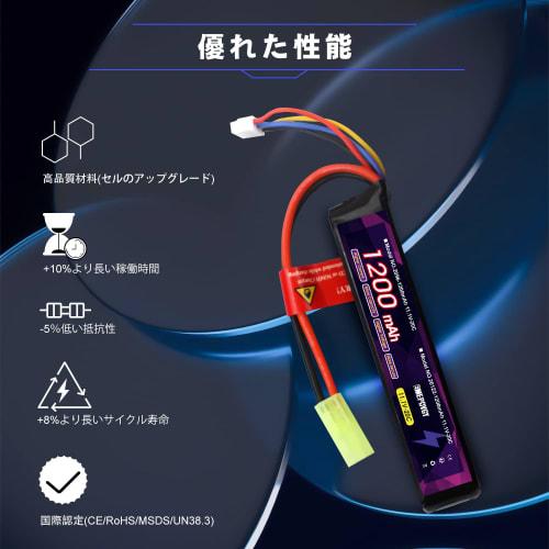 11.1V 1200mAh 20C Mini LiPo Battery for Electric Guns, 3S, with Tamiya Plug
