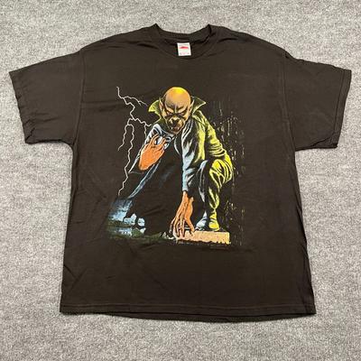 NWOT Vintage Y2K Thunder Brand Lightning Demon Nosferatu Shirt XL 23x29 Black