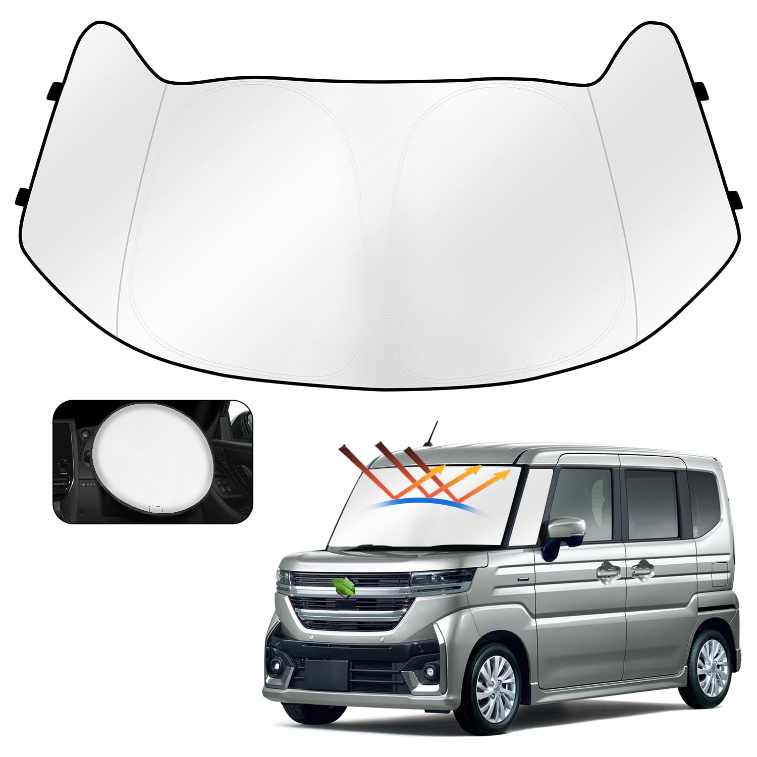 

Cartist Front Sunshade for Suzuki Spacia MK04 MK03 Wagon R Shade Car Camping Interior Easy Includes Storage Bag Spacia, Gear, Series, Series, MK53S,