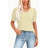 Women's Fashion Casual V, Neck Short Sleeve Color Shirt Women's Up Tops